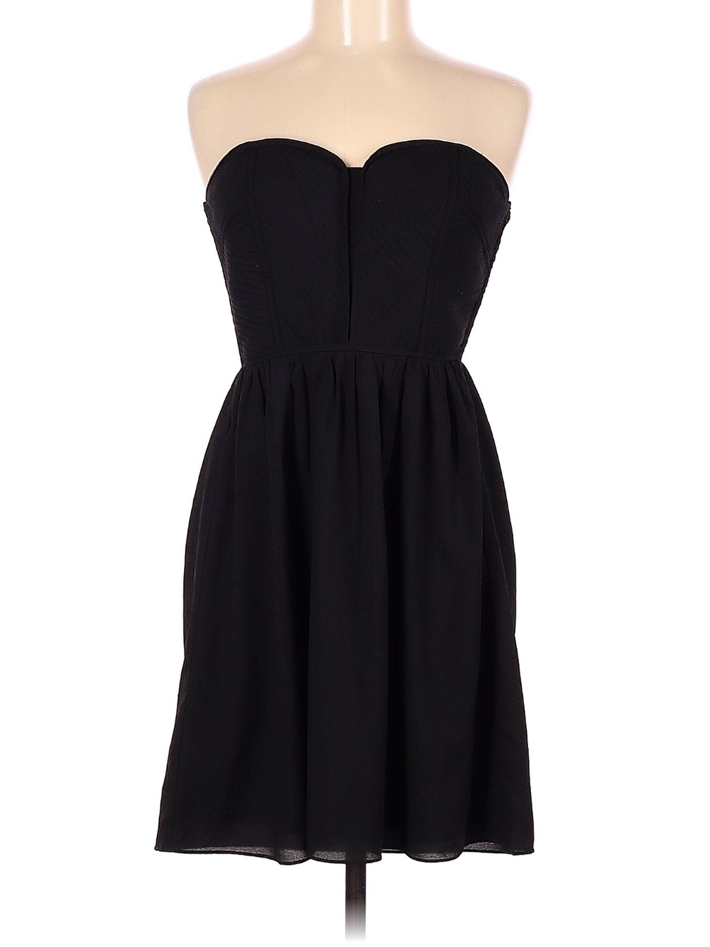 M M Couture Miss Me Black Strapless Sweetheart Corset Dress M